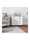 Wooden Office Drawer Unit with Wheels White 78x40x66.5cm