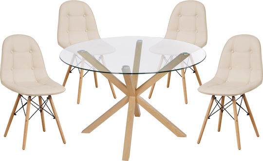 Esszimmermöbel-Set Katla Mit 4 Stühlen 120x120cm