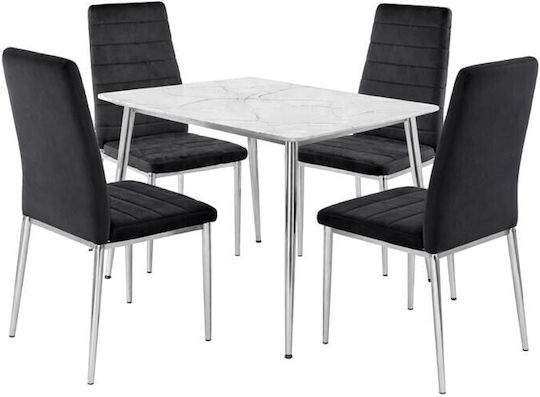 Kitchen Table Jetta-oslo with 4 Chairs 120x70cm EM966 S7