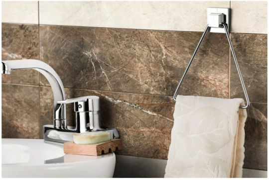 SteweHome Single Bathroom Ring with Sticker White