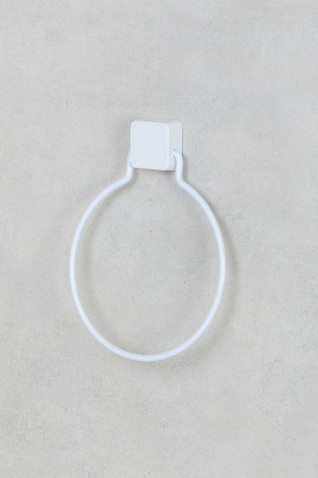 SteweHome Single Bathroom Ring With Screws Inox White