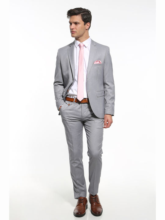 Summer Men's Groom's Suit with Slim Fit Grey