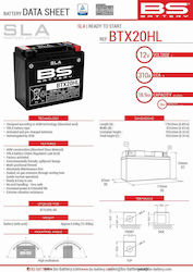 BS Batterie Btx20hl Fa Ytx20hl-bs 12V 18Ah 175x87x155 Wartungsfrei Versiegelt 310A 4