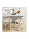 Bar Stool with Backrest Wooden Natural/White 2 Pieces