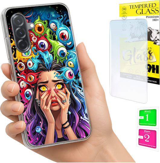 Husă Samsung Galaxy A36 A56 Foto Capac Spate Ochi Sticlă 9h