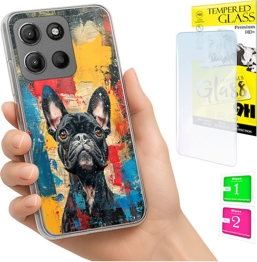 Husă Telefon Motorola Moto G15 Fotografie Spate Câine + Sticlă