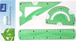Tetis Set 3 Plastic Green Geometric Tools