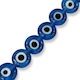 Glas Platt Auge Blau 10mm – 38 Stück – Loch 1mm