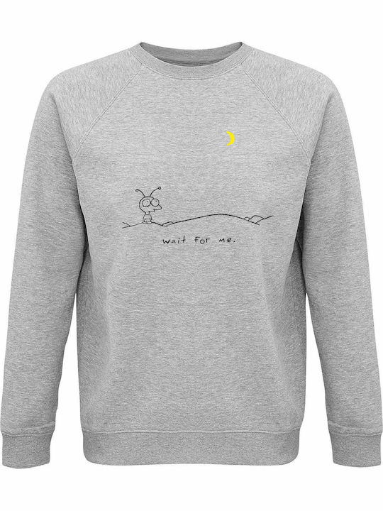 Sweatshirt Organic Unisex " Moby Wait Me " Grey...
