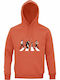 Hoodie Organic Unisex " Gorillaz On Abbey Road " Orange