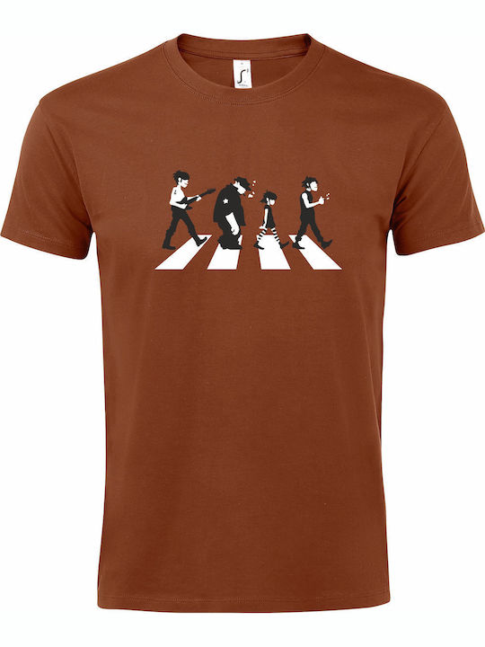 Unisex T-shirt Gorillaz On Abbey Road Terrakotta