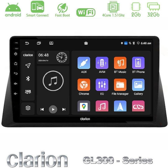 Clarion Car Audio System 2022-2023 Bluetooth USB AUX WiFi GPS Apple CarPlay Android Auto with 10" Touch Screen
