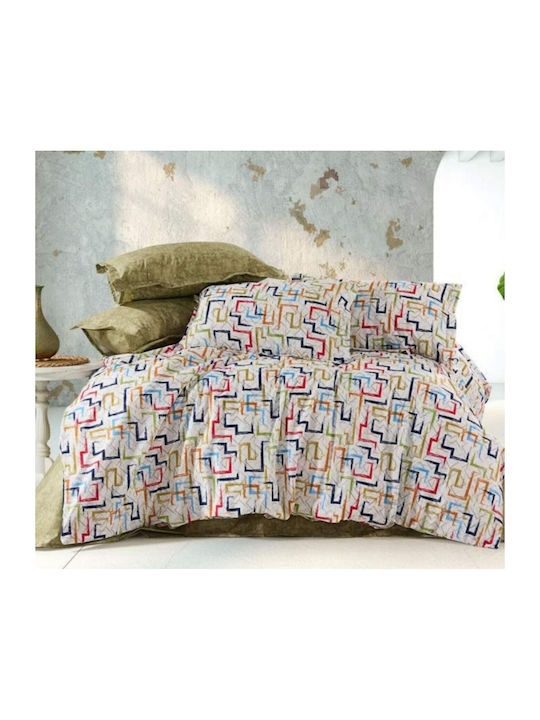 MayHome Set Quilt Single 160x240cm Polycotton Geometric