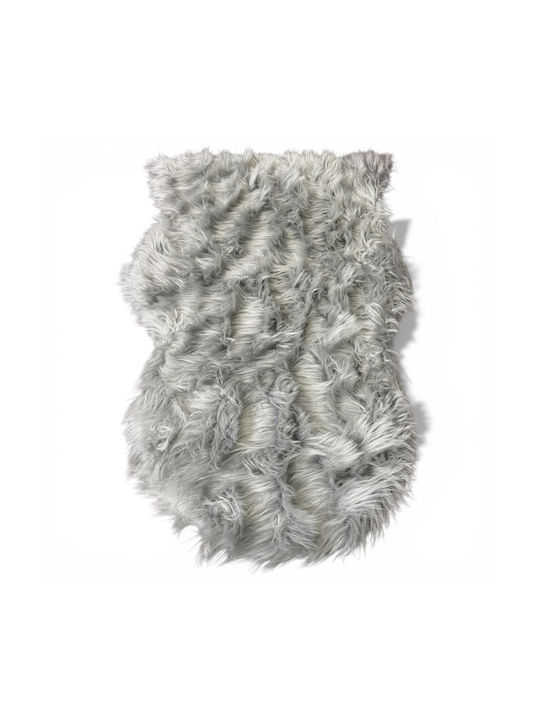 To megalo pazari Rectangular Furry Grey Rug 60x...
