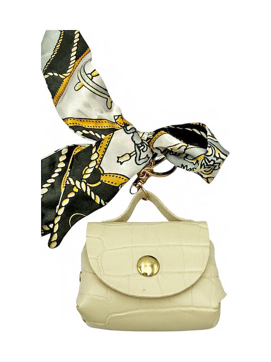 9-05 Mini Leather Bag Charm Scarf Savil Ecru