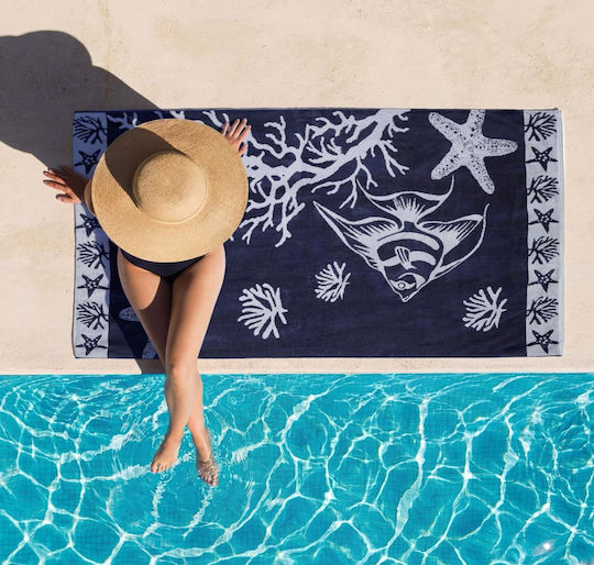 Cokitex Beach Towel Cotton Blue 160x86cm