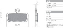 Brenta Bike Brake Pads Bicycle Sintered Metallic Mtb Road Electric Fits Avid Xo Trail Elixir 9 Trail Elixir 7 Trail Sram Guide Ultimate Rsc Rs R T