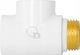 White Radiator Tee 1/2 Inch Heater