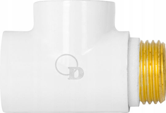 White Radiator Tee 1/2 Inch Heater