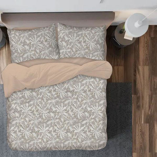 To megalo pazari Il-line Set Double Bed Sheets 240x260cm Beige - Light Salmon 4 Pieces