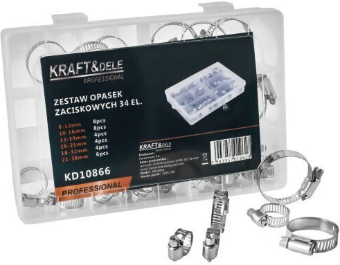 Set 34 Worm Gear Hose Clamps Kd10866