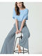 Bluza Damă Oversized Tricou Albastru Deschis