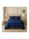 To megalo pazari Set Double Bed Sheets 240x270cm Blue-Grey 4 Pieces