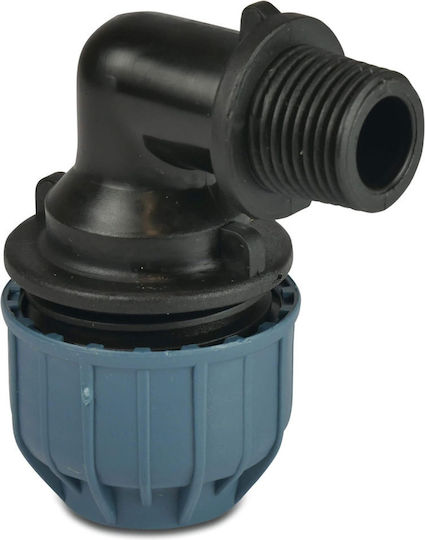 Jason 90° Transitional Elbow Pp 25 Mm X 3/4" Clamp X M Thread 10 Bar