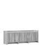 TV-Ständer aus Metall & Holz Grau Sonoma M130xT33xH47cm