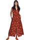 Sommer Midi Hemdkleid Mit Blumen Muster
