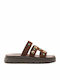 Leder Damen Anatomisch Flatforms Braune