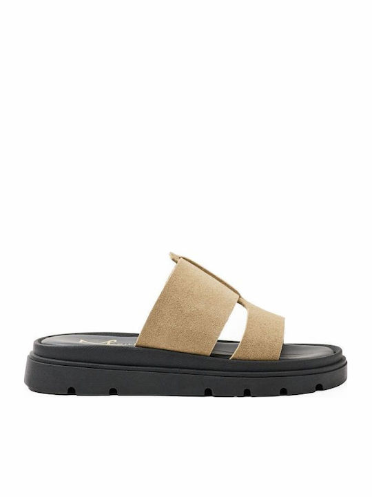 Leather Women's Anatomic Flatform Sandals Brown