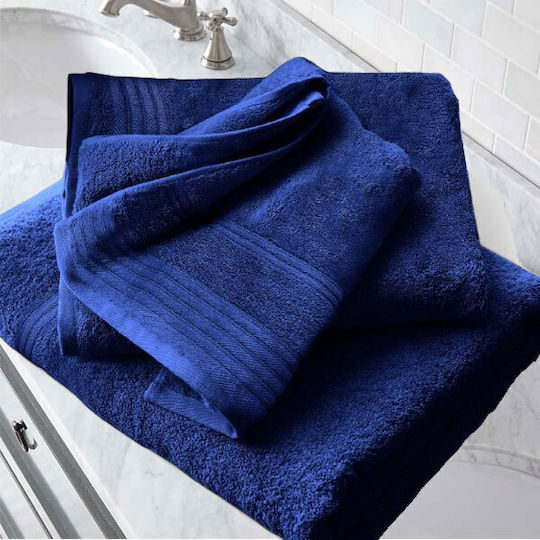 To megalo pazari Face Towel 50x90cm Blue Weight 510gsm