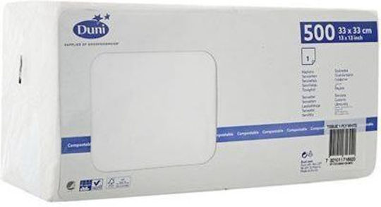 Duni Napkins 1-ply 33x33 Cm White 500 Pcs