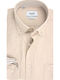 Long Sleeve Linen Shirt in Regular Fit Striped Beige