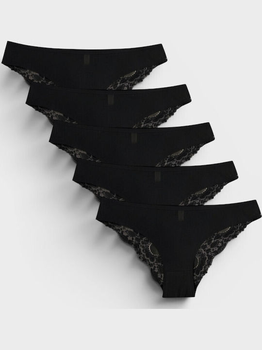 Sexen Damen-Slips MultiPack mit Spitze Schwarz