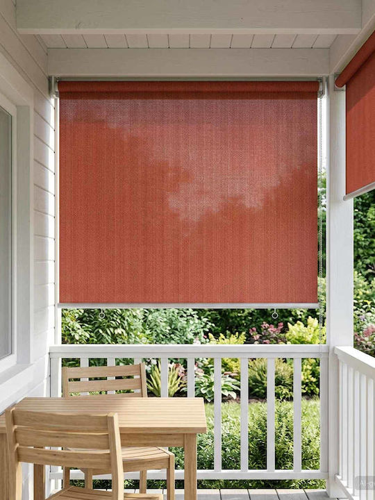 vidaXL Side Sunshade Roller for Terrace with LEDs Orange 0.8x2.3m