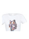 Women's White Printed T-shirt Mother Son Design Dp7919