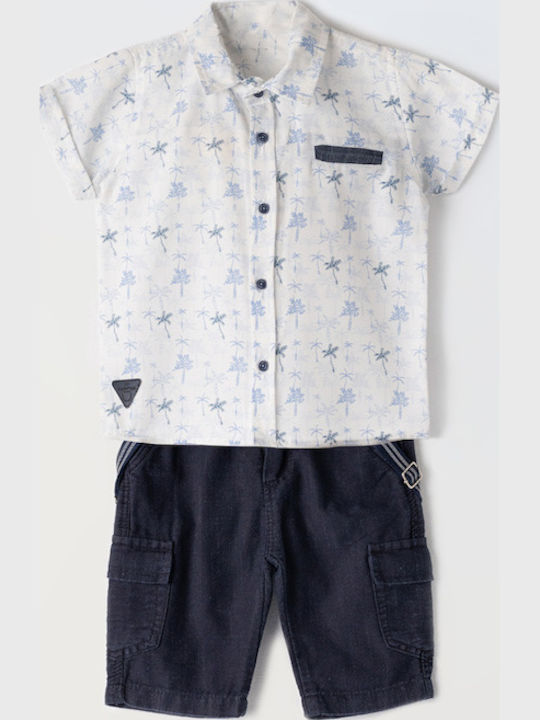 Kids Clothing Set with Shorts Summer 2 Pieces White-Blue