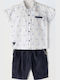 Kids Clothing Set with Shorts Summer 2 Pieces White-Blue