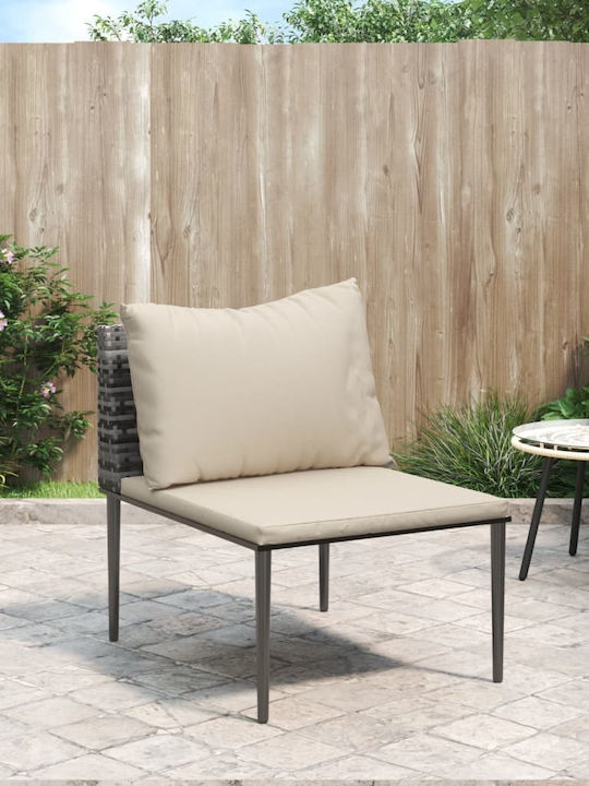 Gartenstühle Rattan Graue mit Kissen 55x58.5x24cm