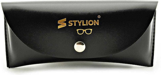 Leather Glasses Case Black Magnetic Stylion Stmg3