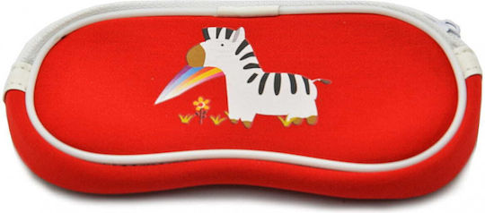 Case Eyeglasses Holder Children Red Zebra Sc-10c