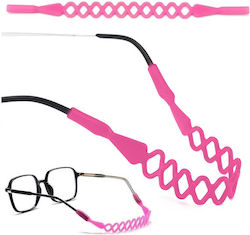 Silicone Braided Glasses Strap Dark Pink