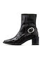 Leather Women's Ankle Boots Burgundy