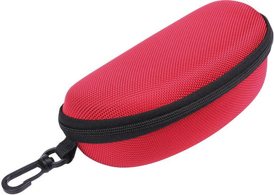 Stylion Carabiner Θήκη Γυαλιών Ημίσκληρη με Φερμουάρ Κόκκινη