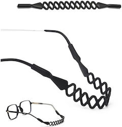 Silicone Braided Glasses Strap Black