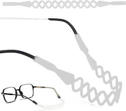 Silicone Braided Glasses Strap Milky Transparent