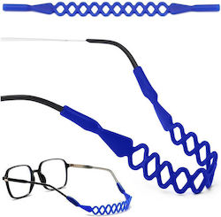 Silicone Braided Glasses Strap Navy Blue