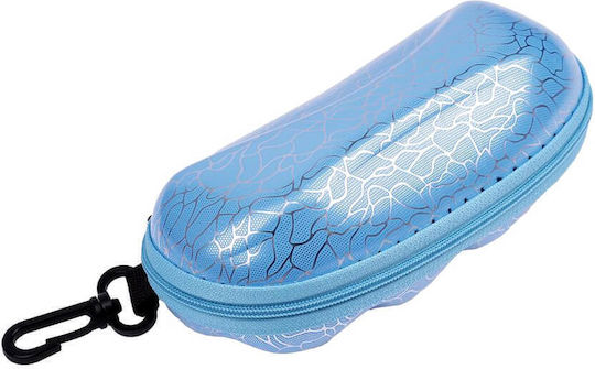 Stylion Etc Husă Semidură Pentru Ochelari Cu Fermoar Albastră